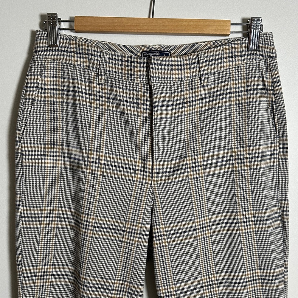 Abercrombie & Fitch Plaid Trousers with Neutral Tones Small